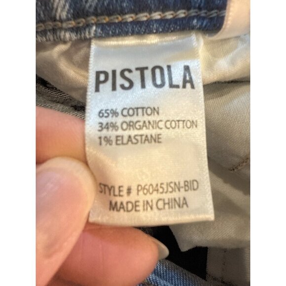 Pistola Distressed Light Wash Button-Fly Straight-Leg Jeans Size 25 EUC - Picture 9 of 10